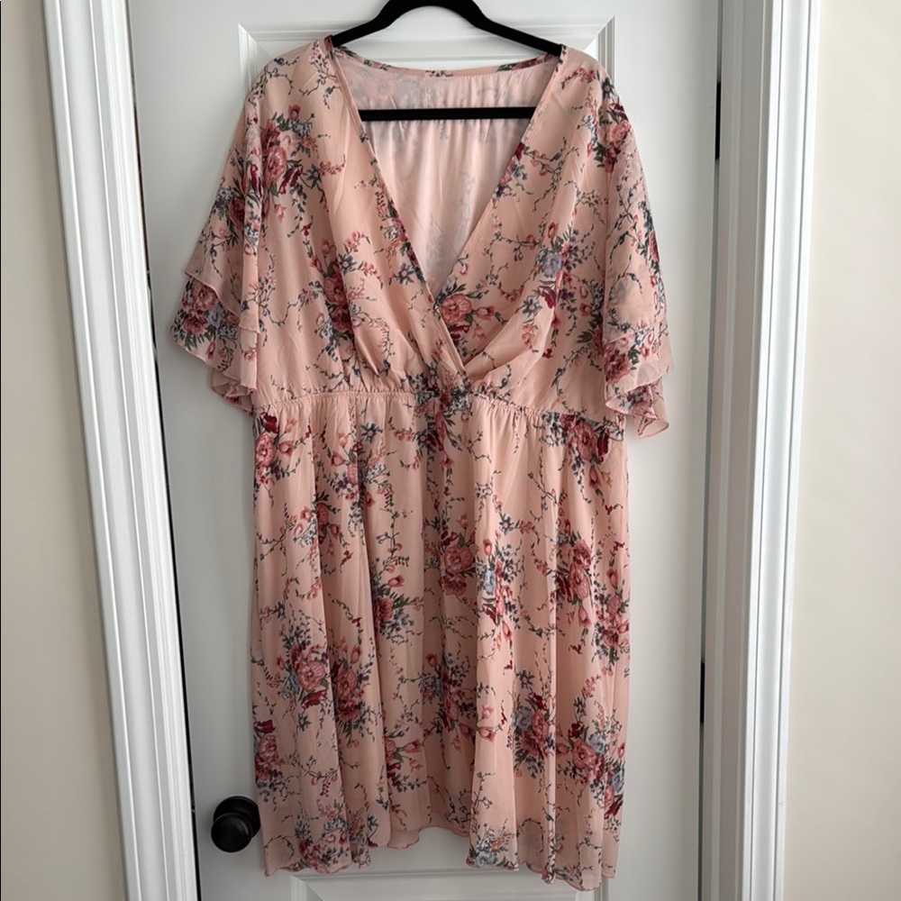 SHEIN Curve Floral Dress in Pink and Multicolor